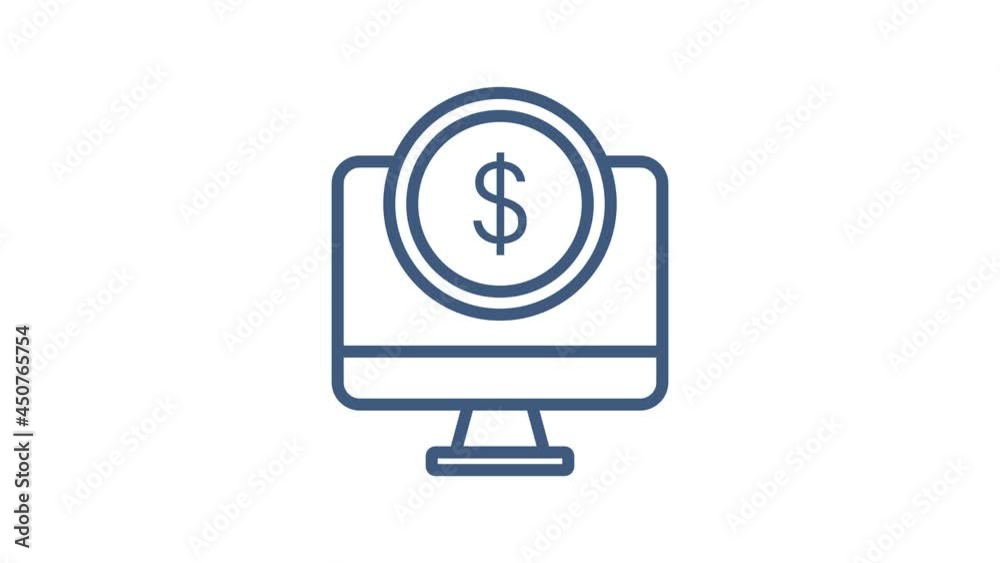 Money, finance and payments. Set outline web icon. Motion graphics. Money, finance and payments. Set outline web icon. Motion graphics.