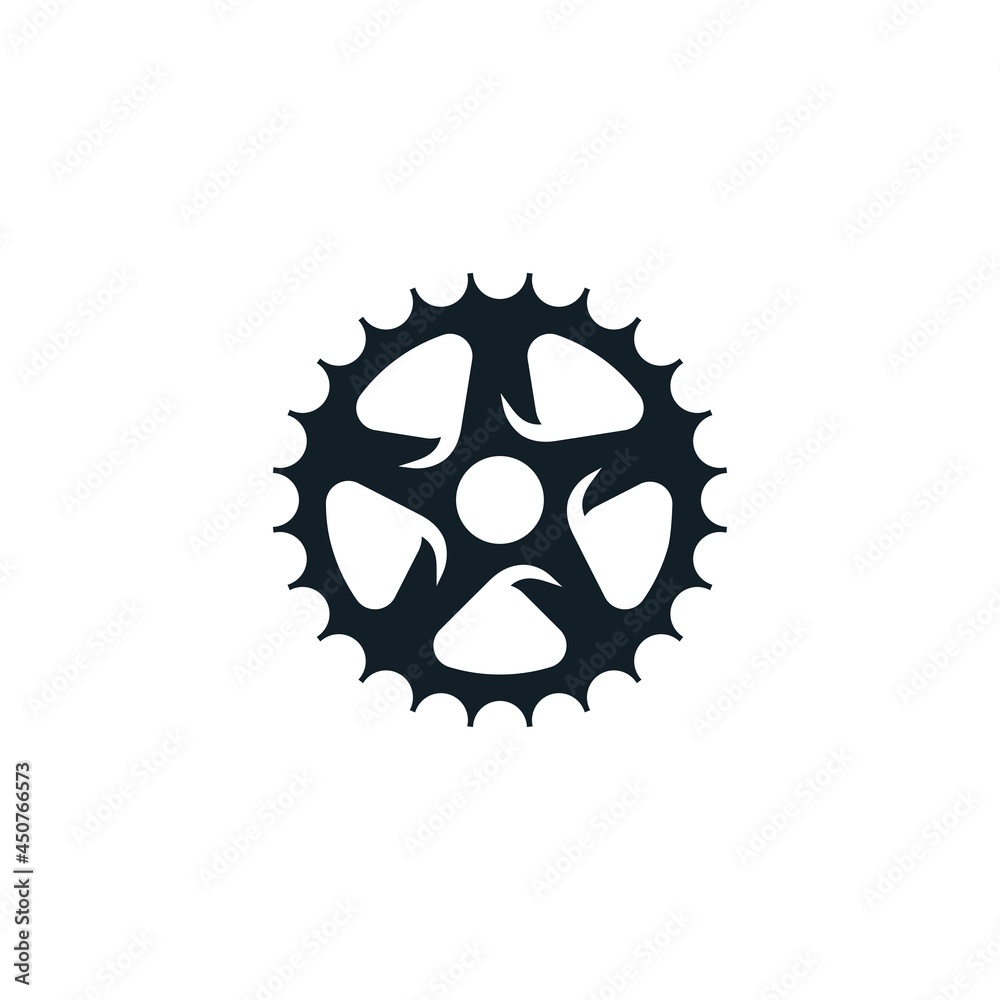 Naklejka premium Gear logo design symbol vector template. Bicycle gear icon
