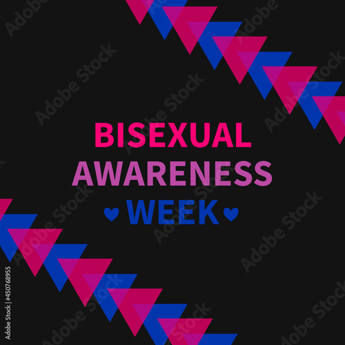 Bisexual Awareness Week typography poster. LGBT community event celebrate on September. Easy to edit vector template for banners, signs, logo design, card