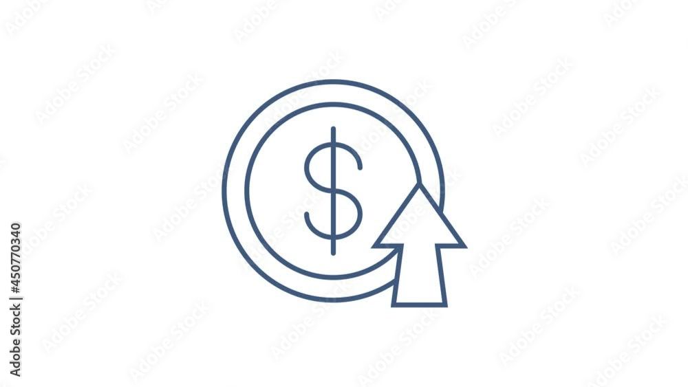 Profit money or budget. Cash and rising graph arrow up, concept of business success. Motion graphics. Profit money or budget. Cash and rising graph arrow up, concept of business success. Motion graphics.