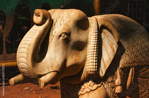 Beautiful ivory elephant figurine in India