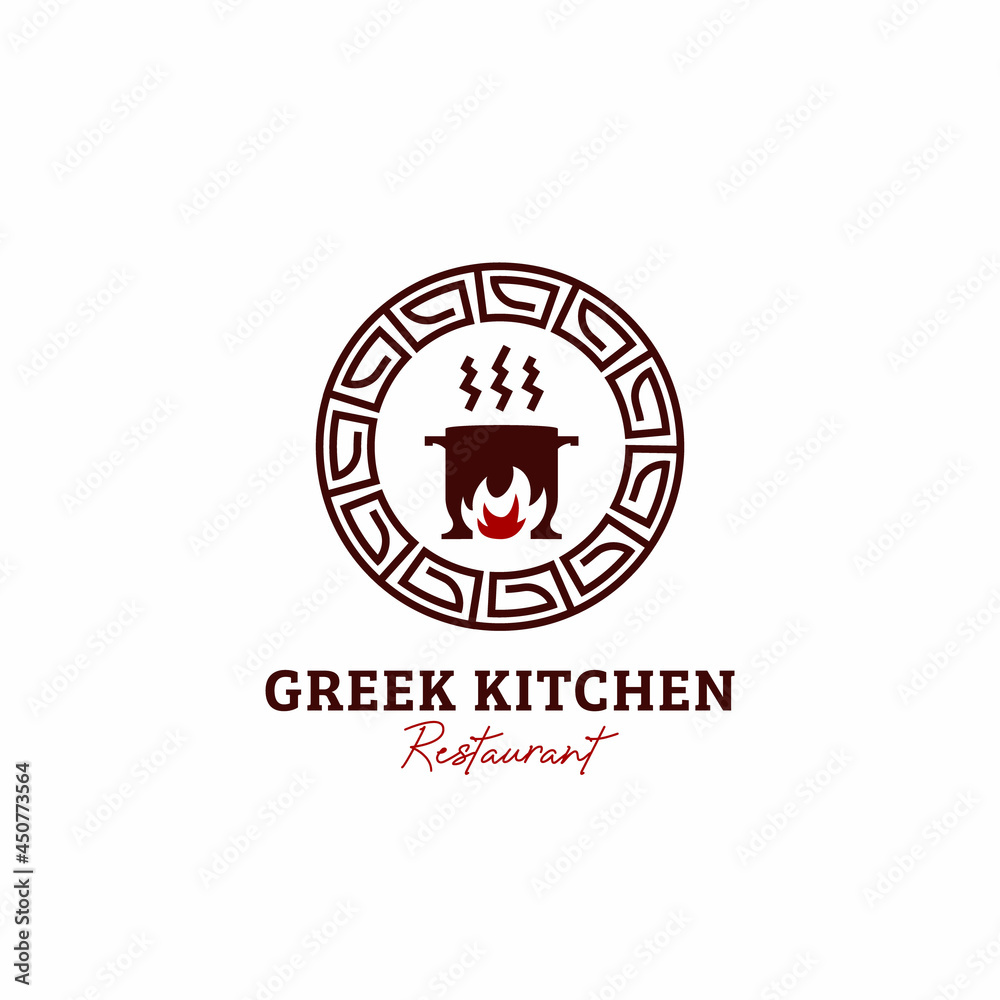 Greek kitchen restaurant logo icon Greek kitchen restaurant logo icon