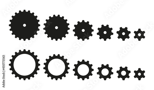 Machine gears set. Vector icon cogwheel collection