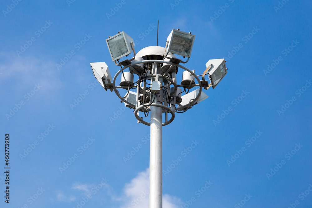 Lamp post electricity industry on blue sky background Lamp post electricity industry on blue sky background