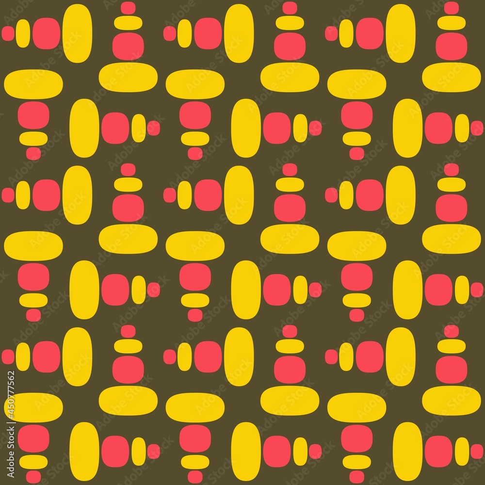 Rounded abstract seamless pattern - accent for any surfaces. Rounded abstract seamless pattern - accent for any surfaces.