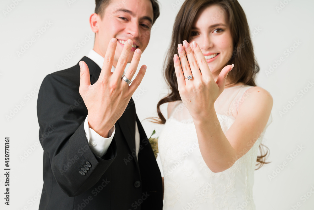 Happy bride and groom happily married Happy bride and groom happily married