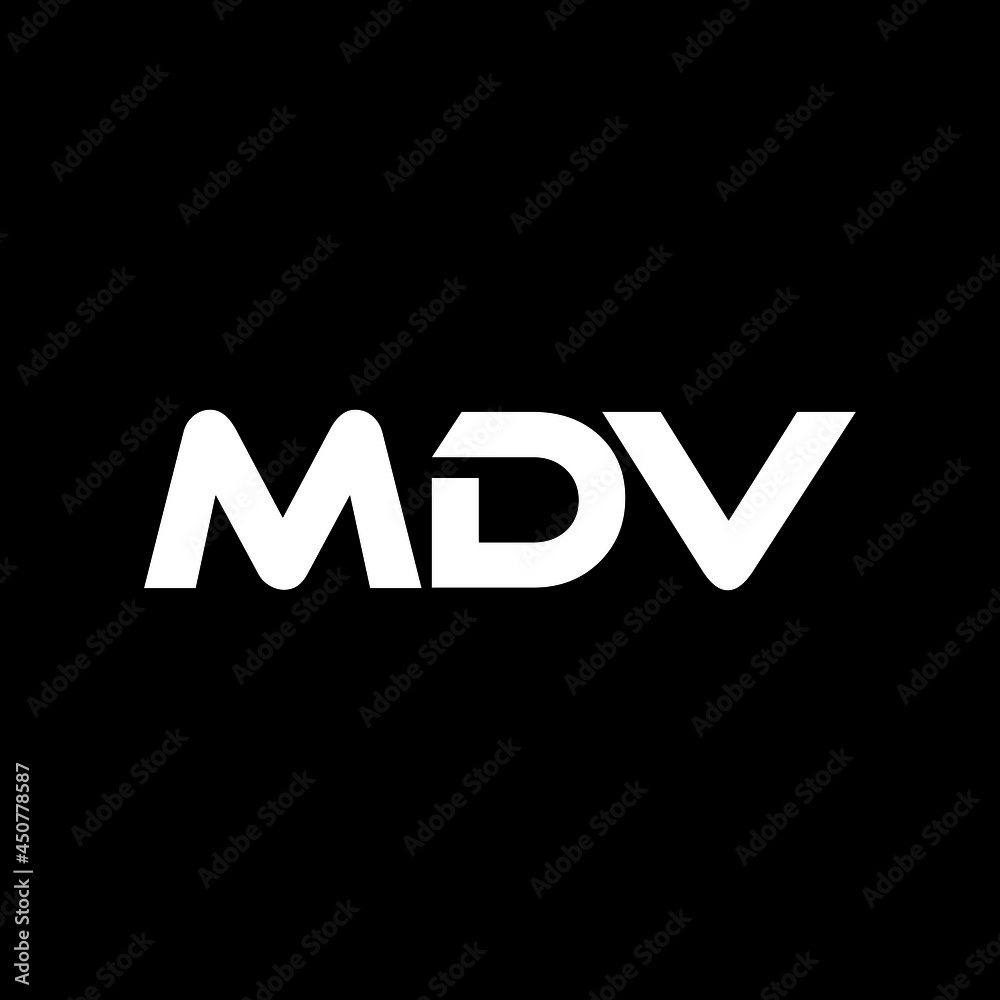 MDV letter logo design with black background in illustrator, vector ...