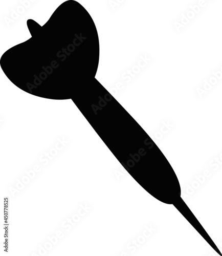 Vector illustration of black silhouette of a dart