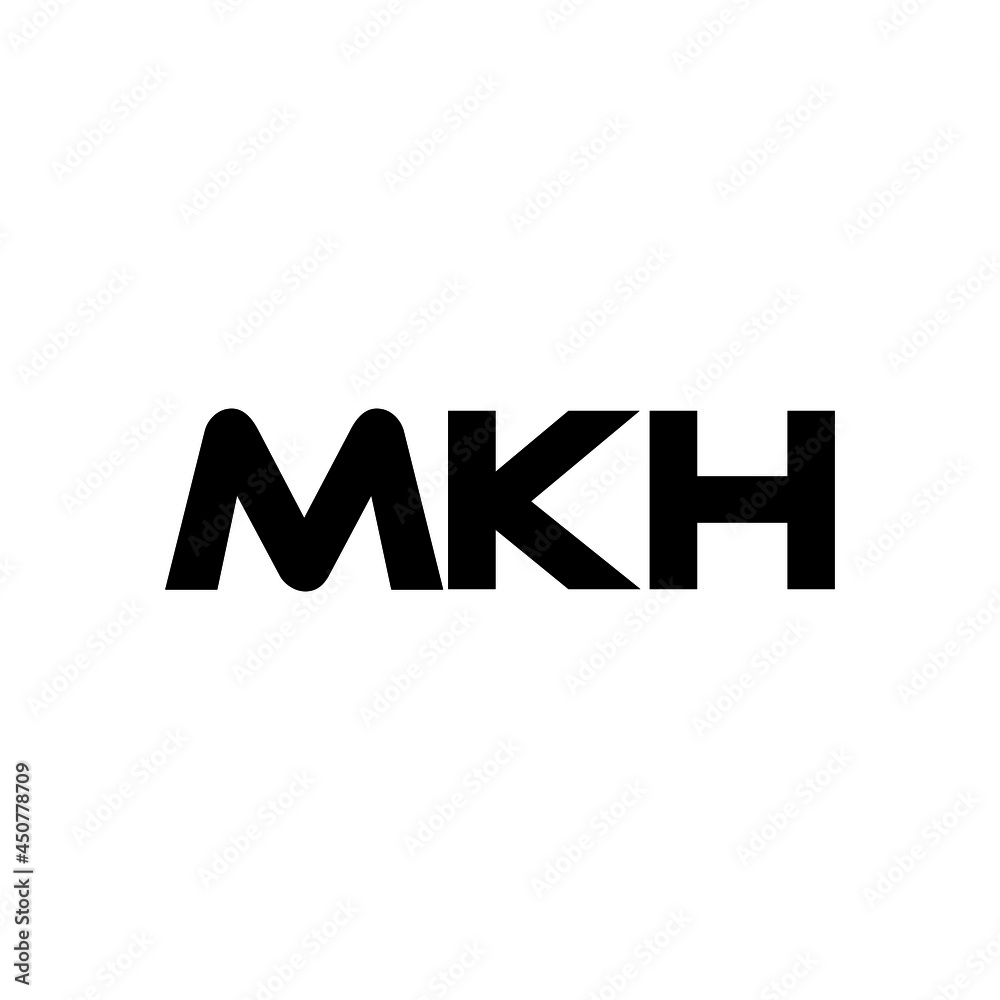 MKH letter logo design with white background in illustrator, vector logo modern alphabet font overlap style. calligraphy designs for logo, Poster, Invitation, etc.