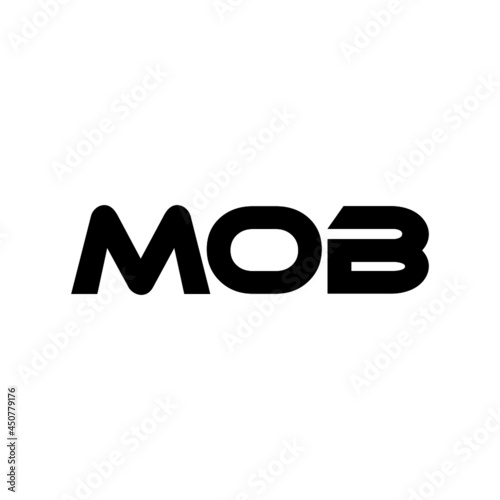 MOB letter logo design with white background in illustrator, vector logo modern alphabet font overlap style. calligraphy designs for logo, Poster, Invitation, etc.