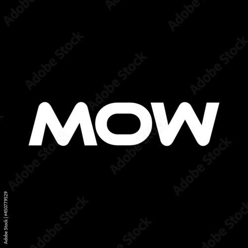 MOW letter logo design with black background in illustrator, vector logo modern alphabet font overlap style. calligraphy designs for logo, Poster, Invitation, etc.