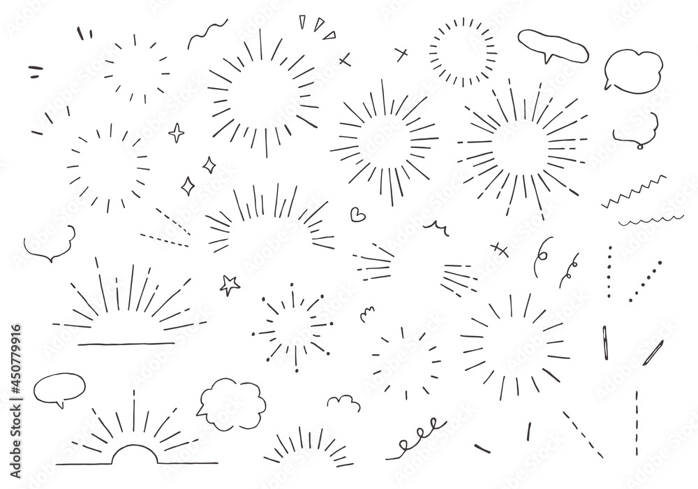 集中線や吹き出し ワンポイントに使える線のセット Stock Vector Adobe Stock