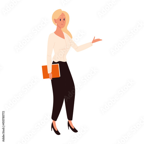 business woman with folder