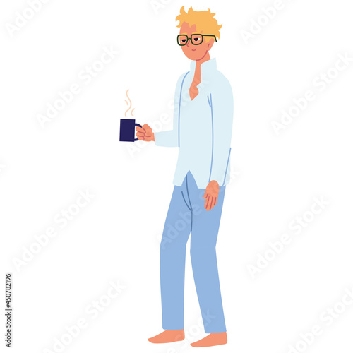 guy taking hot coffee