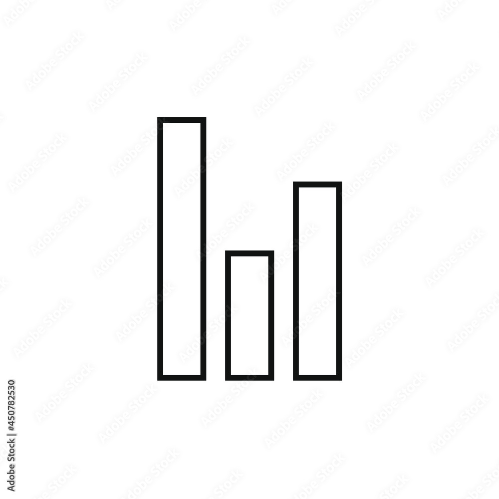 three squares lined up and differing in height three squares lined up and differing in height
