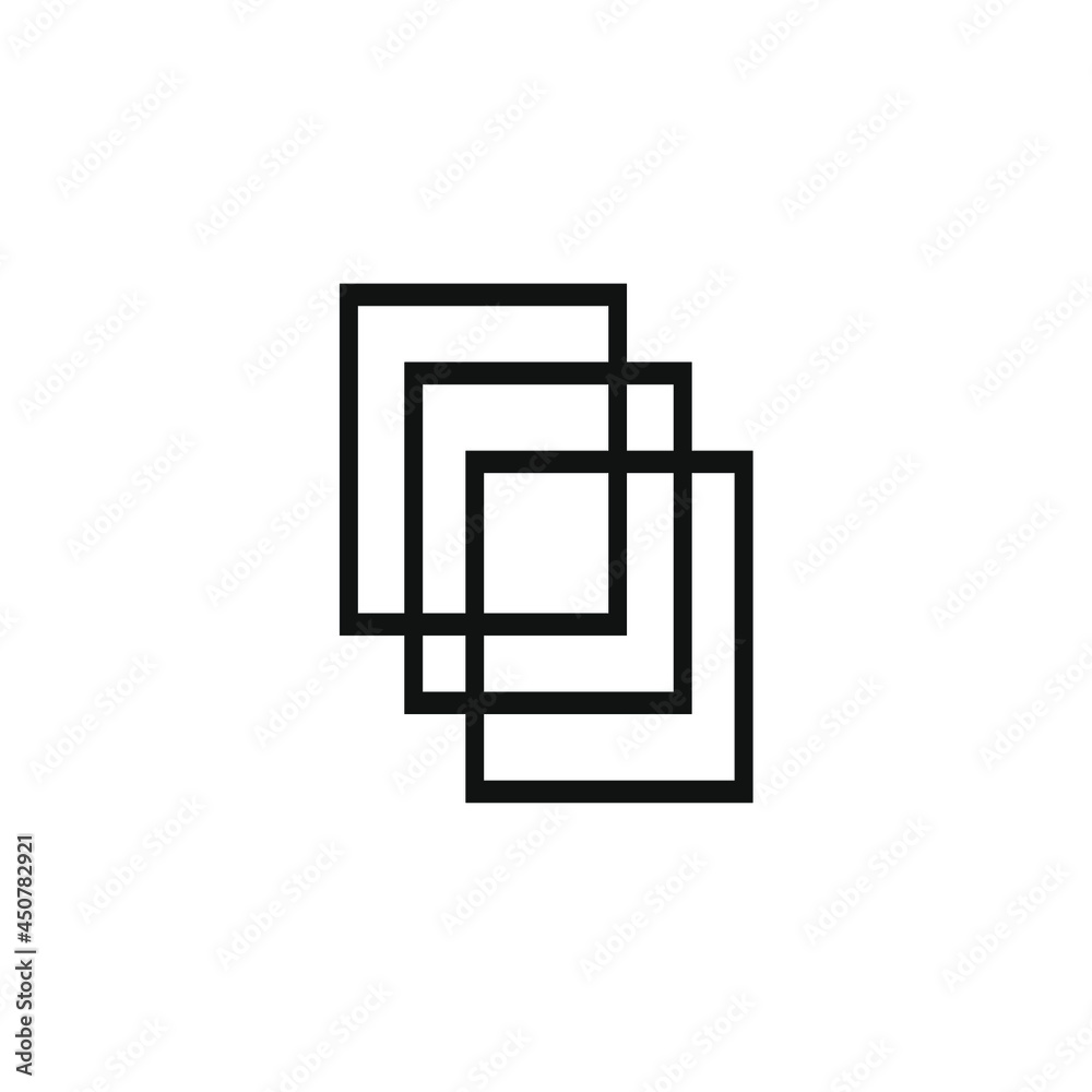 picture of three black outline squares overlapping each other picture of three black outline squares overlapping each other