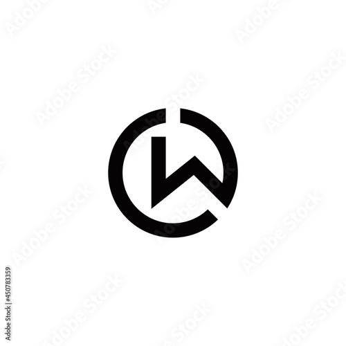 c w cw initial logo design vector template