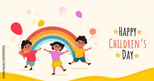 Kids party illustration  happy children s day design