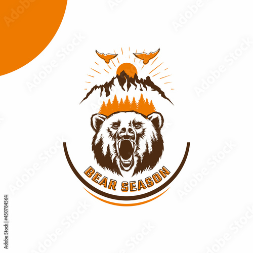 Bear Season, Bear head vector for t-shirt design. photo