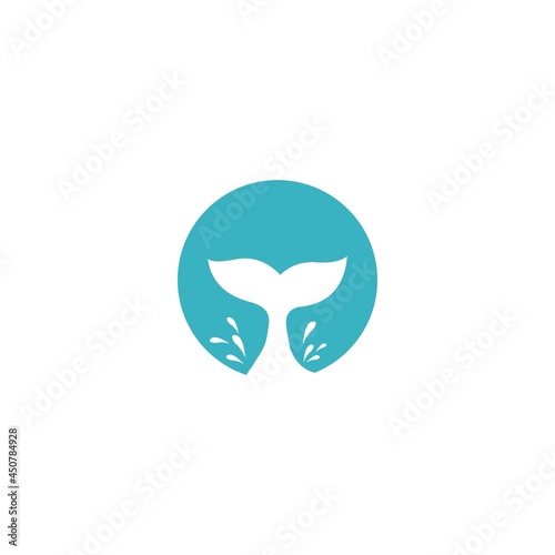 tail whale logo vector icon illustration template