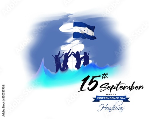 Vector illustration of happy independence day- Honduras