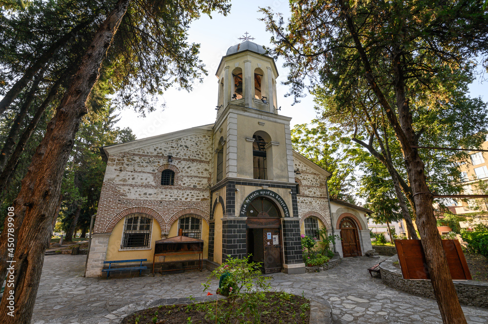 Gotse Delchev, Bulgaria. Church of Assumption (Bulgarian: Uspenie Bogorodichno). The church is a masterpiece of the Bulgarian national Revival‘s architecture. In the center of the town