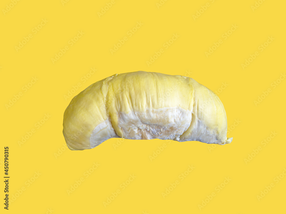 Durian isolate with yellow background Durian isolate with yellow background
