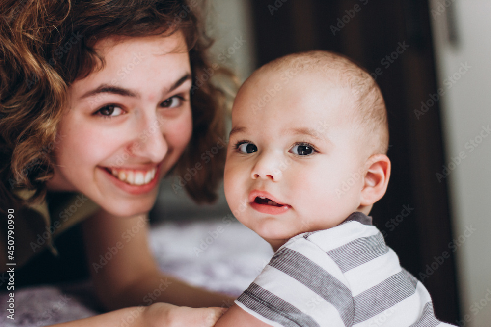 Relationsheep between siblings. Baby brother with big sister. Baby boy and teenager girl Relationsheep between siblings. Baby brother with big sister. Baby boy and teenager girl