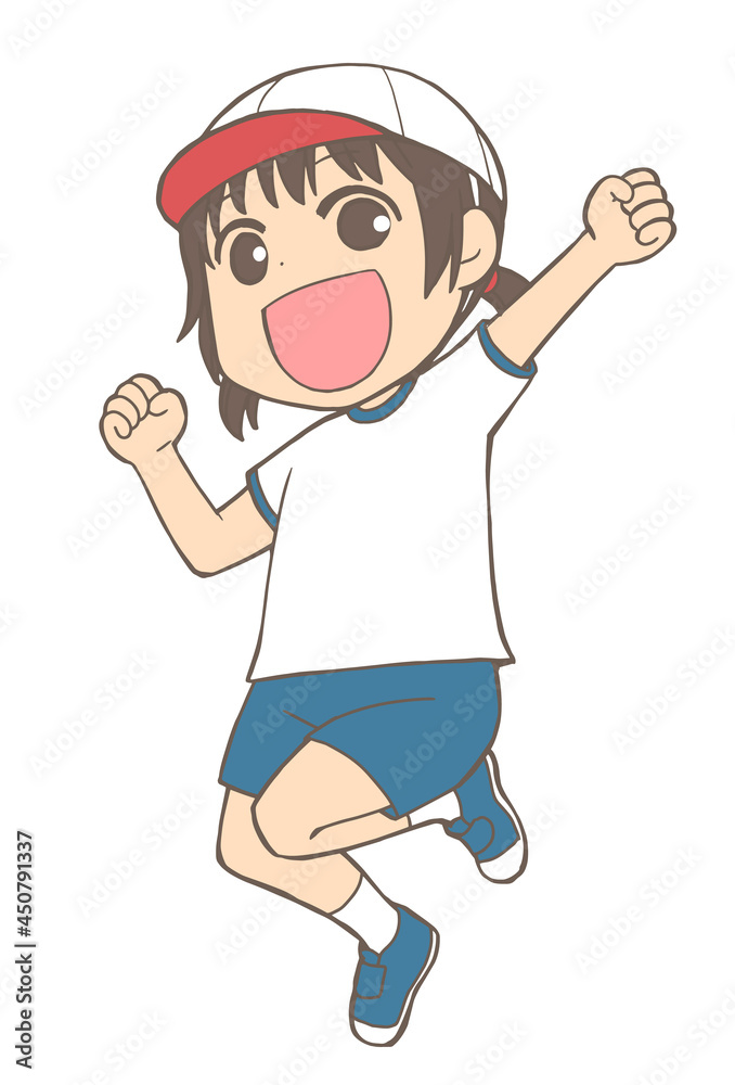 ジャンプする女の子 Stock Vector Adobe Stock