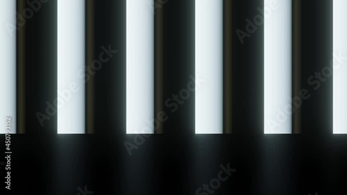 Neon light of Modern design., flight forward through digital corridor, appearing glowing lines, ultraviolet spectrum., 4K Animation Background Loopable.
