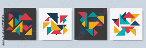 Free Download Abstract geometric backgrounds. Neo geo pattern, minimalist retro poster graphics vector illustration set. Modern abstract covers set, minimal covers design. Colorful geometric background - GFXLoad