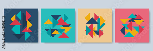 Free Download Abstract geometric backgrounds. Neo geo pattern, minimalist retro poster graphics vector illustration set. Modern abstract covers set, minimal covers design. Colorful geometric background - GFXLoad