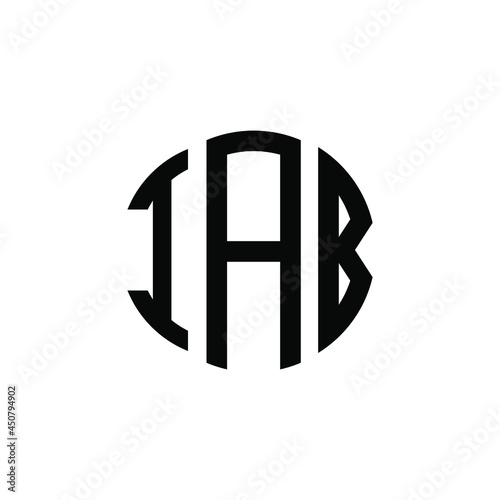 IAB letter logo design. IAB modern letter logo with black background. IAB creative  letter logo. simple and modern letter IAB logo template, IAB circle letter logo design with circle shape. IAB   photo