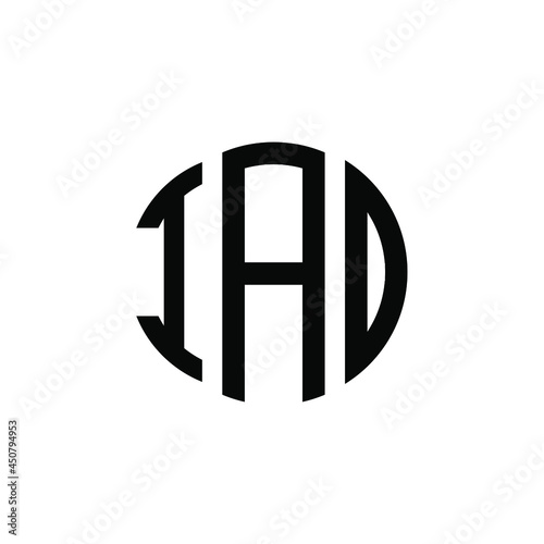 IAD letter logo design. IAD modern letter logo with black background. IAD creative  letter logo. simple and modern letter IAD logo template, IAD circle letter logo design with circle shape. IAD   photo