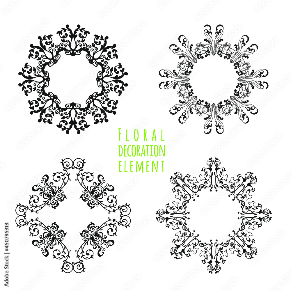 floral ornament vector illustration set floral ornament vector illustration set