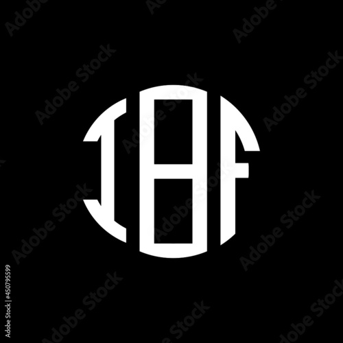 IBF letter logo design. IBF modern letter logo with black background. IBF creative  letter logo. simple and modern letter IBF logo template, IBF circle letter logo design with circle shape. IBF   photo