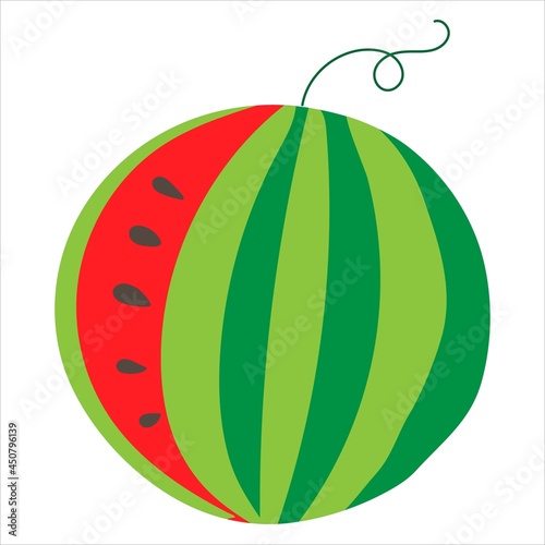 A slice of brightly colored watermelon. Watermelon for fabric.