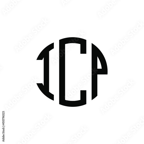 ICP letter logo design. ICP modern letter logo with black background. ICP creative  letter logo. simple and modern letter ICP logo template, ICP circle letter logo design with circle shape. ICP   photo