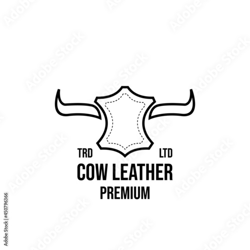 cow leather cow craft logo icon design vector illustration