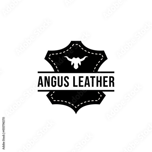 leather craft cow logo icon design vector illustration