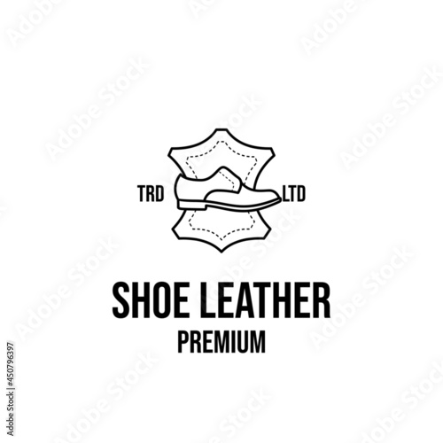 leather craft shoes logo icon design vector illustration