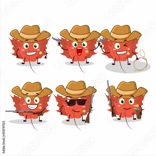 Cool cowboy autumn blaze maple cartoon character with a cute hat
