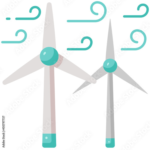 windmills flat icon