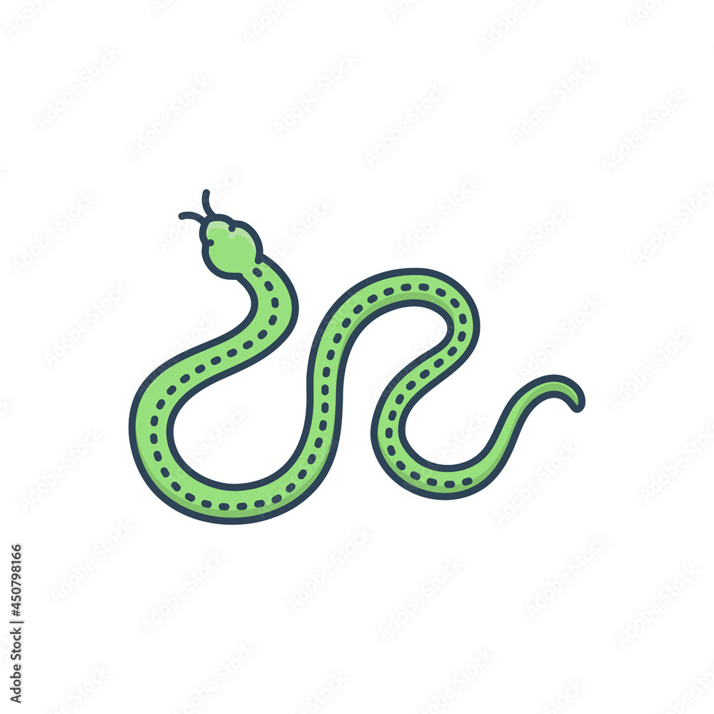 Naklejka premium Color illustration icon for snake
