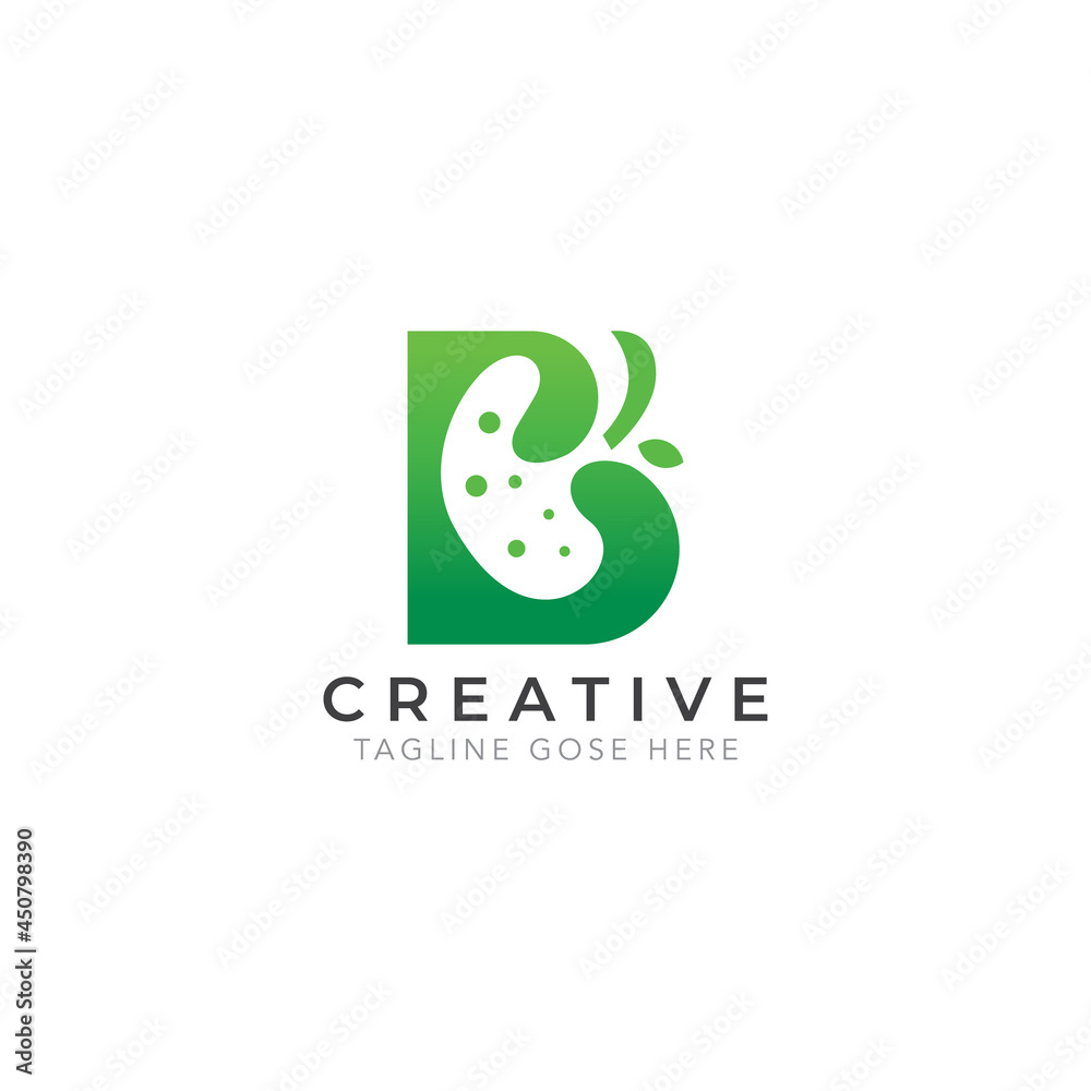 Fototapeta premium Letter B Logo combination with indigestion creative design, logo or icon symbol