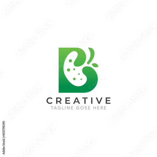 Letter B Logo combination with indigestion creative design, logo or icon symbol