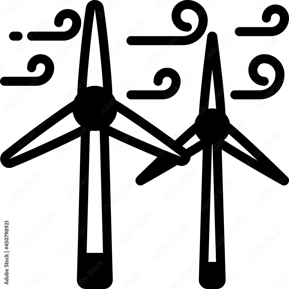 windmills solid line icon windmills solid line icon
