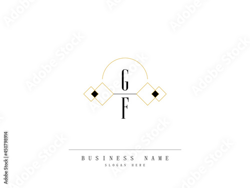 Letter GF Logo, Diamond gf Logo Template with Creative Line Art Concept Premium Vector for Luxury Diamond Ring Store