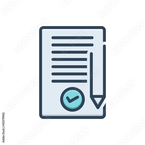 Color illustration icon for agreement