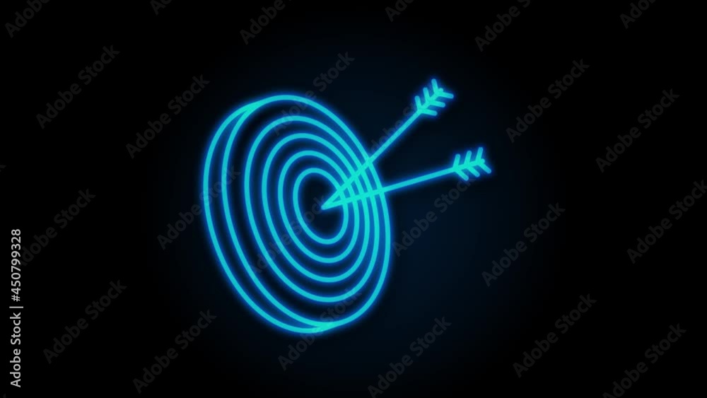Target with an arrow icon concept market goal. Motion graphics. Target with an arrow icon concept market goal. Motion graphics.